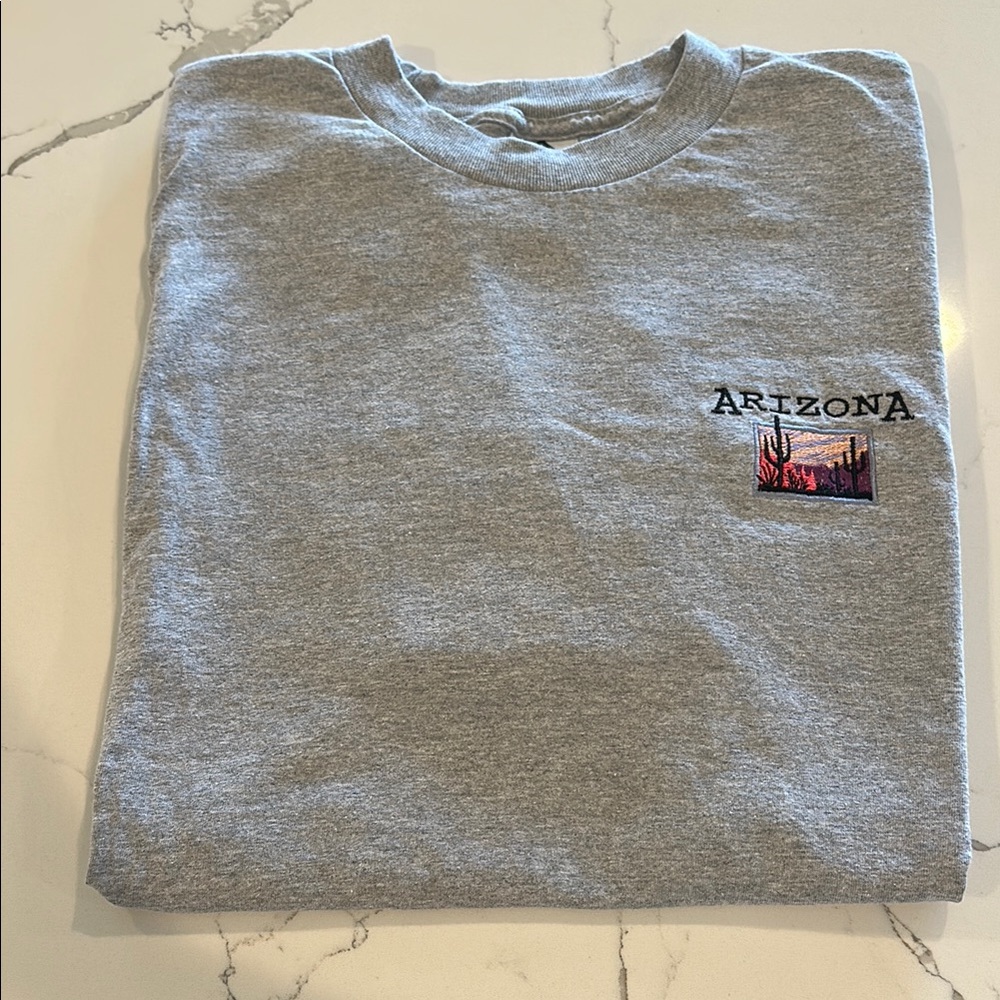 Vintage Embroidered Gray Arizona Short Sleeve Tee